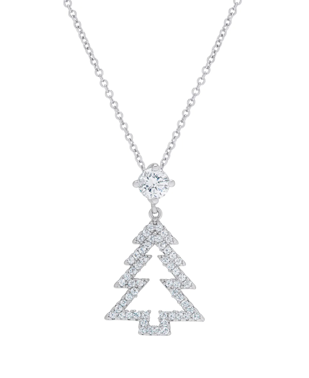 Cubic Zirconia Open Christmas Tree Pendant Necklace by Macy's