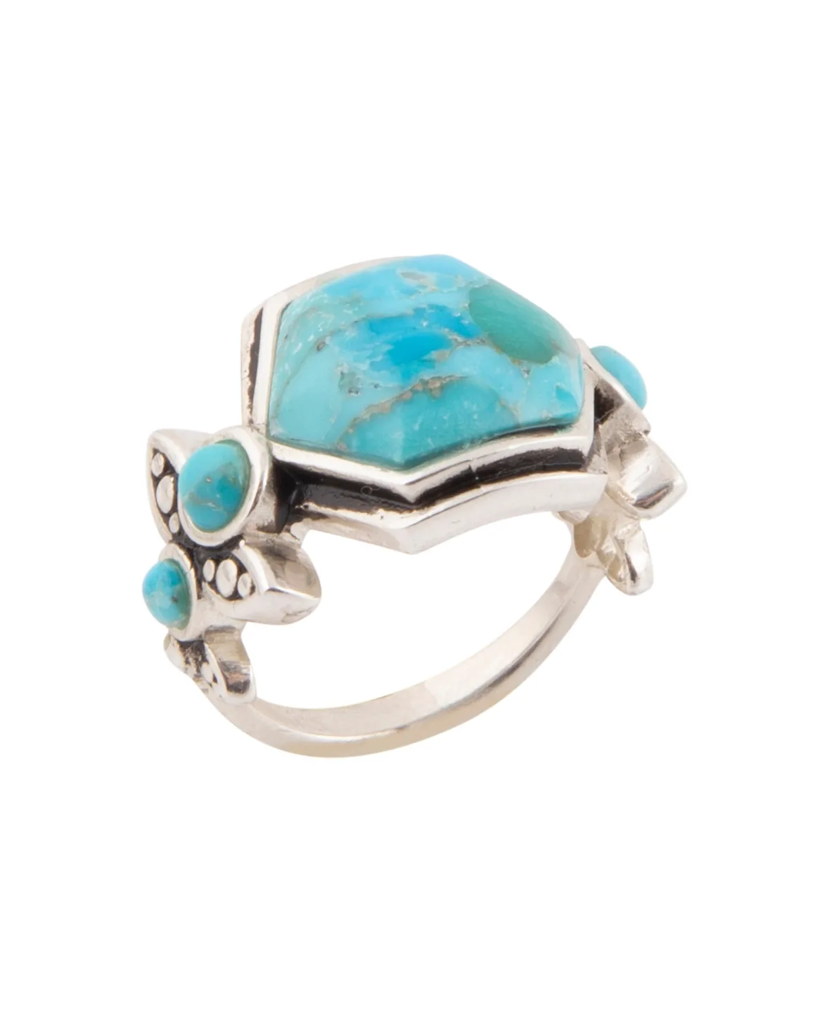 Emile Blue Turquoise and Silver Ring by Barse