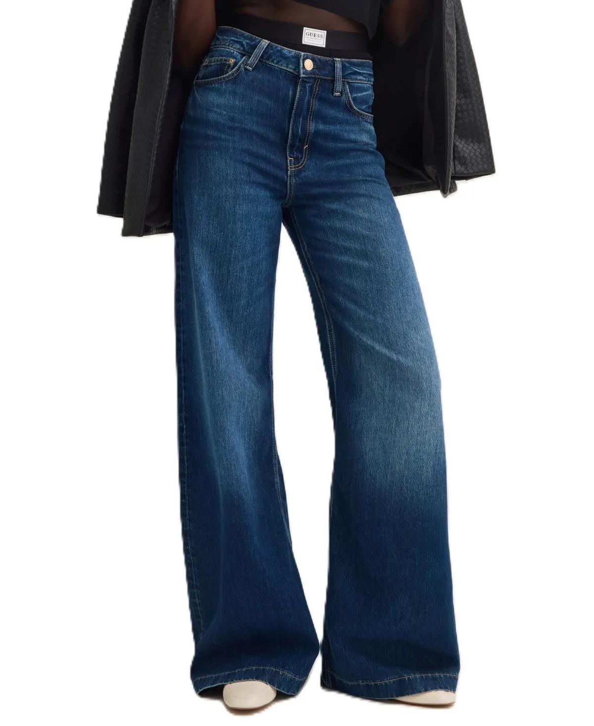 Bellagio High-Waisted Wide-Leg Jeans by GUESS