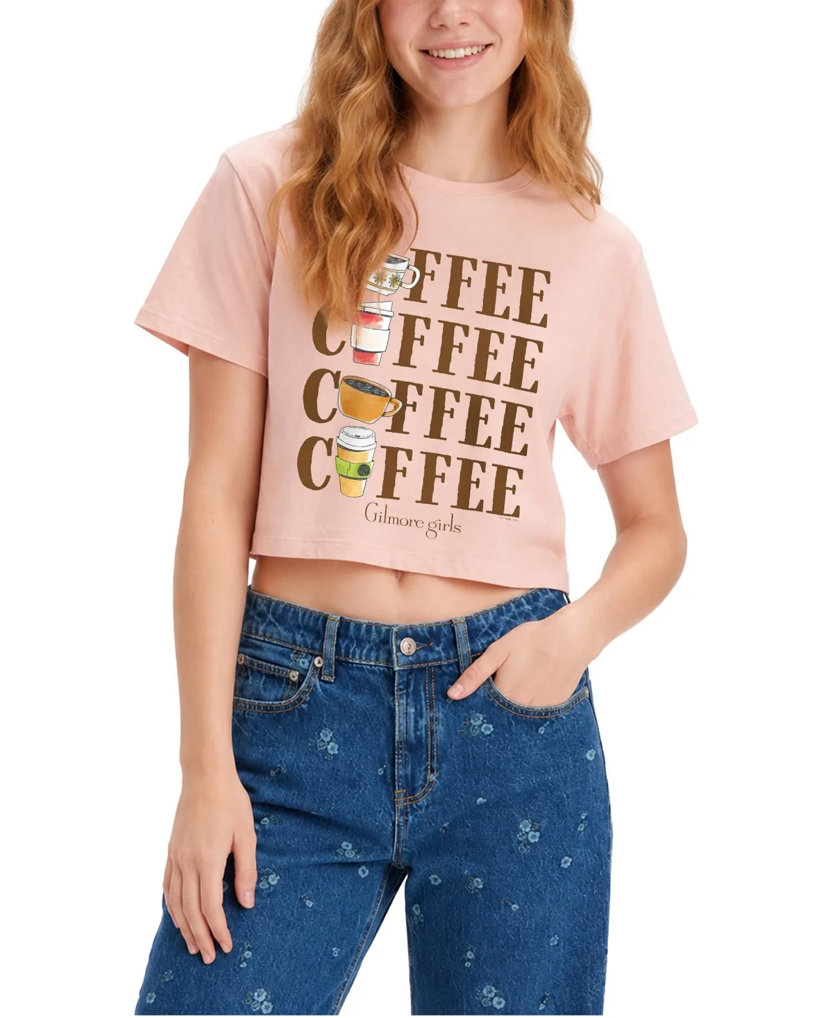 Coffee, Coffee, Coffee Cropped Graphic Short-Sleeve T-Shirt by Gilmore Girls