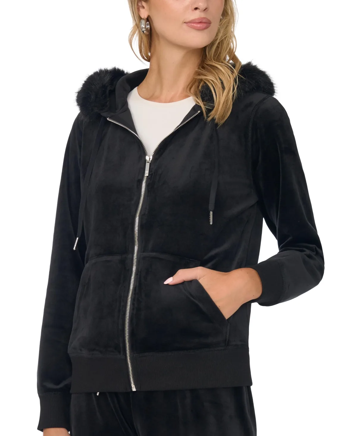 Faux Fur Full-Zip Hoodie by Vince Camuto