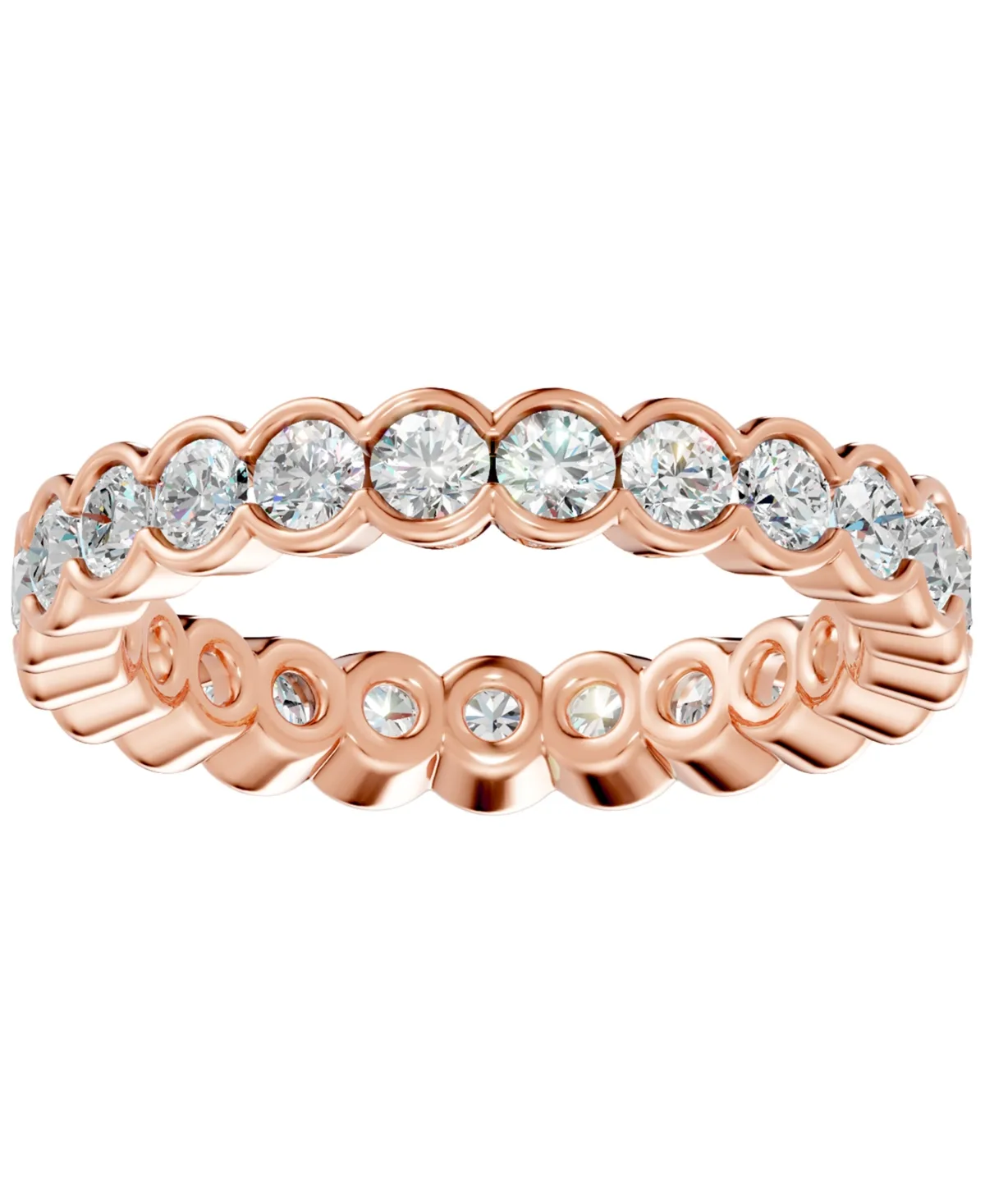 Diamond Round-Cut Full Eternity Band Ring (2 ct. t.w.) in 14k White, Yellow, Rose Gold or Platinum