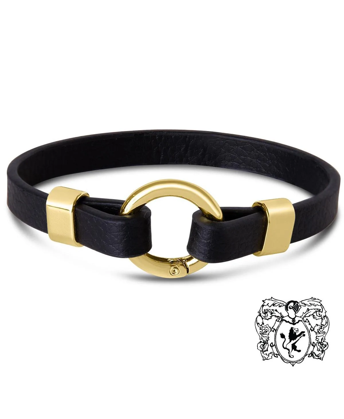 Leather Gold-Tone Stainless Steel Bracelet by Bruno Magli