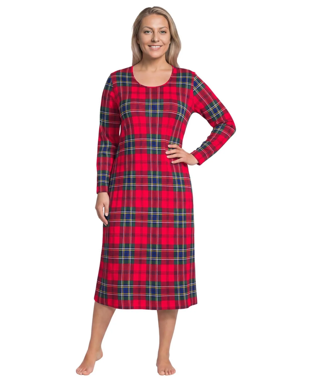 Cotton Long Sleeve Midcalf Nightgown by Lands' End