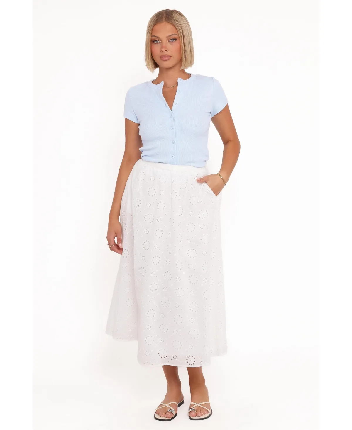 Sinead Eyelet Maxi Skirt by Petal and Pup