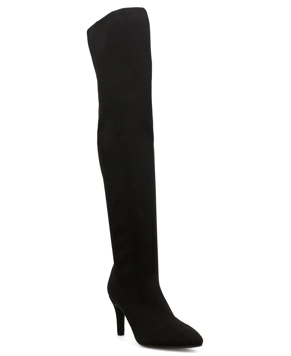 Camera Over-the-Knee Stretch-Knit Pointed Toe Boots by Mia