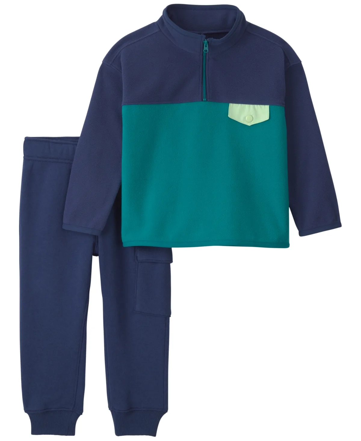 Color-Block Quarter-Zip Mock Neck Pullover and Jogger Pants, 2-Piece Set by Carter's