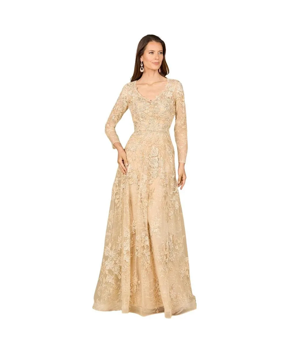 Lace Ballgown with Long Sleeves