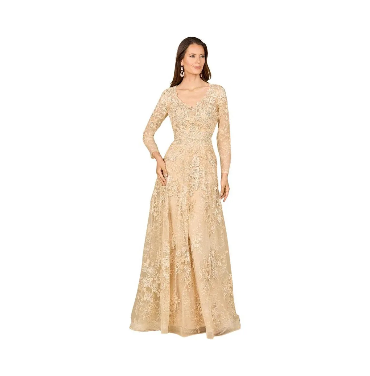 Lace Ballgown with Long Sleeves