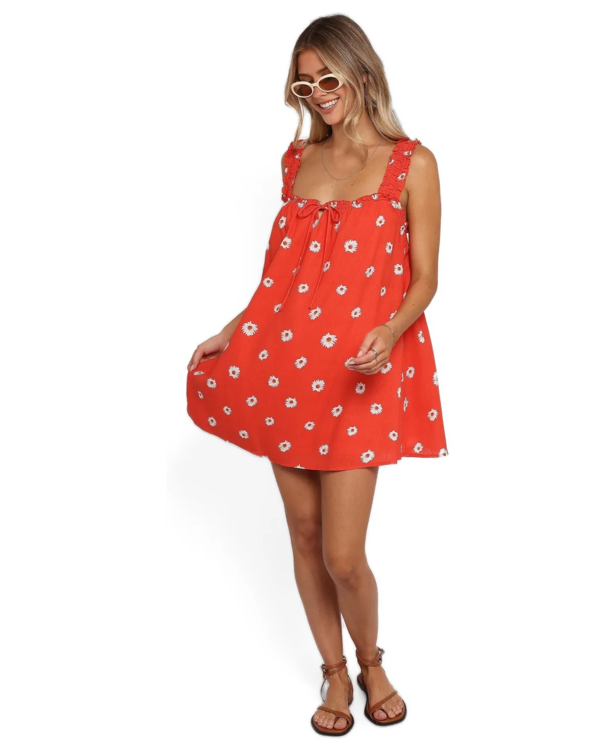 Hyacinth Floral Square-Neck Sleeveless Mini Dress by Petal and Pup