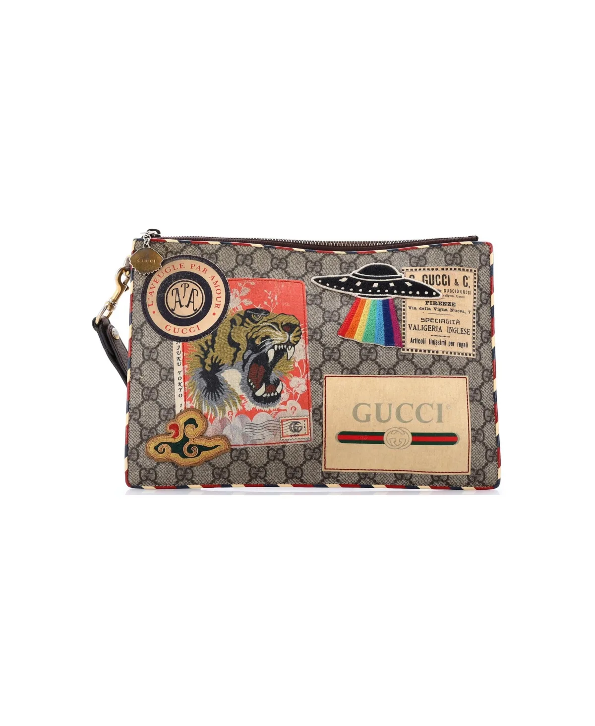 Courrier Pouch GG Coated Canvas with Applique (Pre-Owned) by Gucci