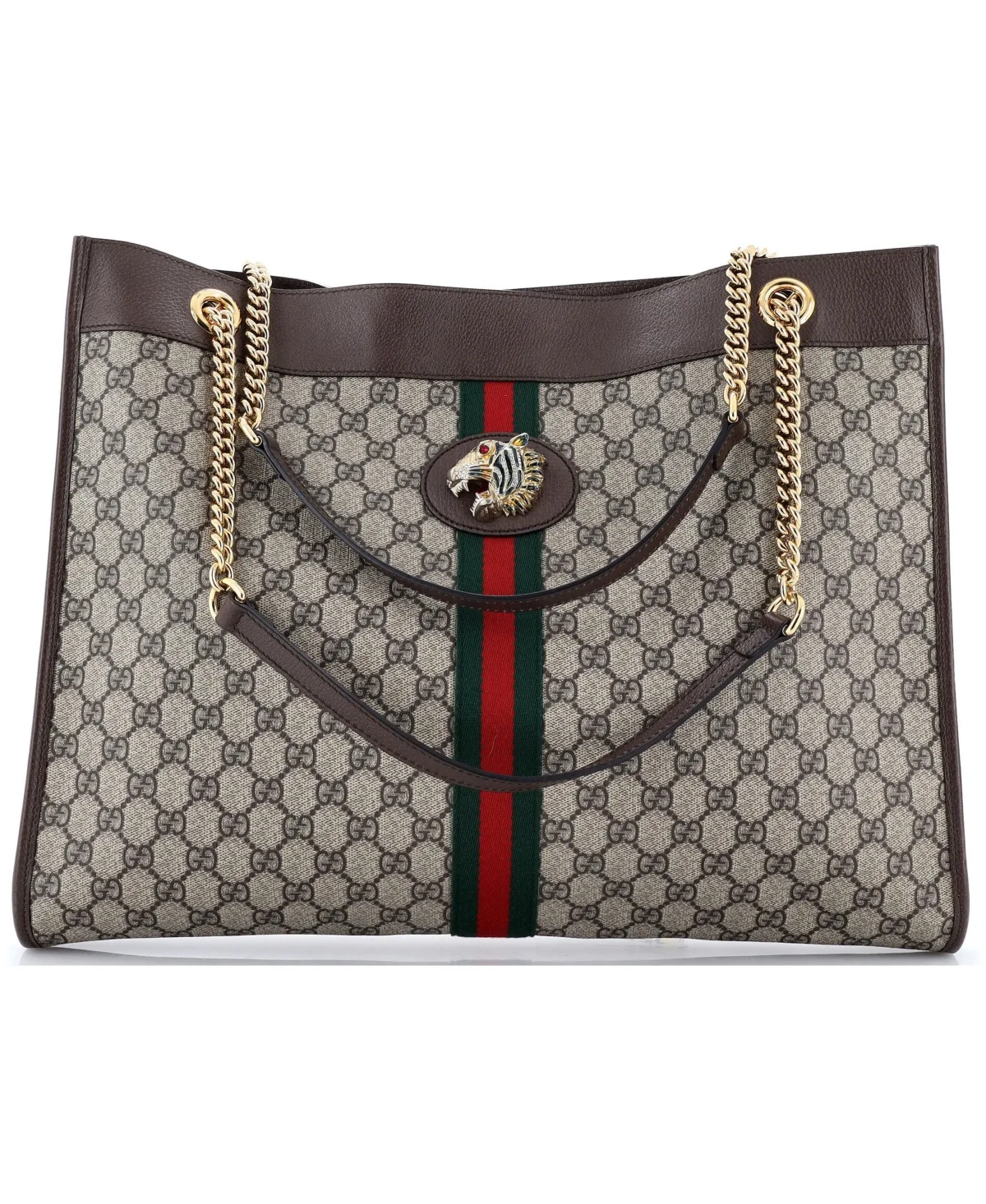 Pre-Owned Gucci Large Rajah Chain Tote Gg Coated Canvas by Gucci