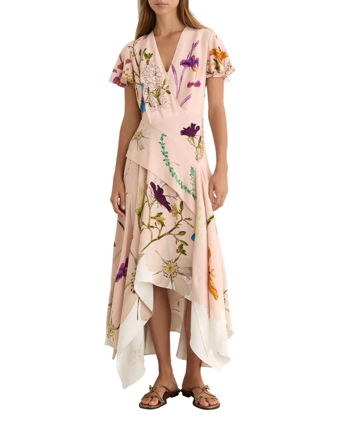 Verity Short Sleeve Floral Occasion Maxi Dress by Reiss