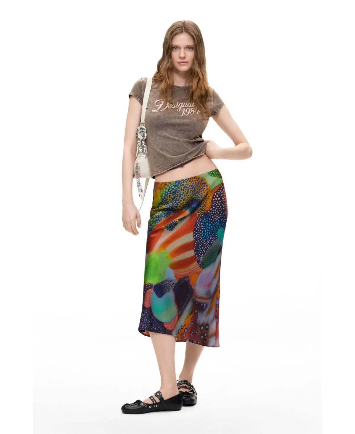 Printed Midi Skirt by Desigual