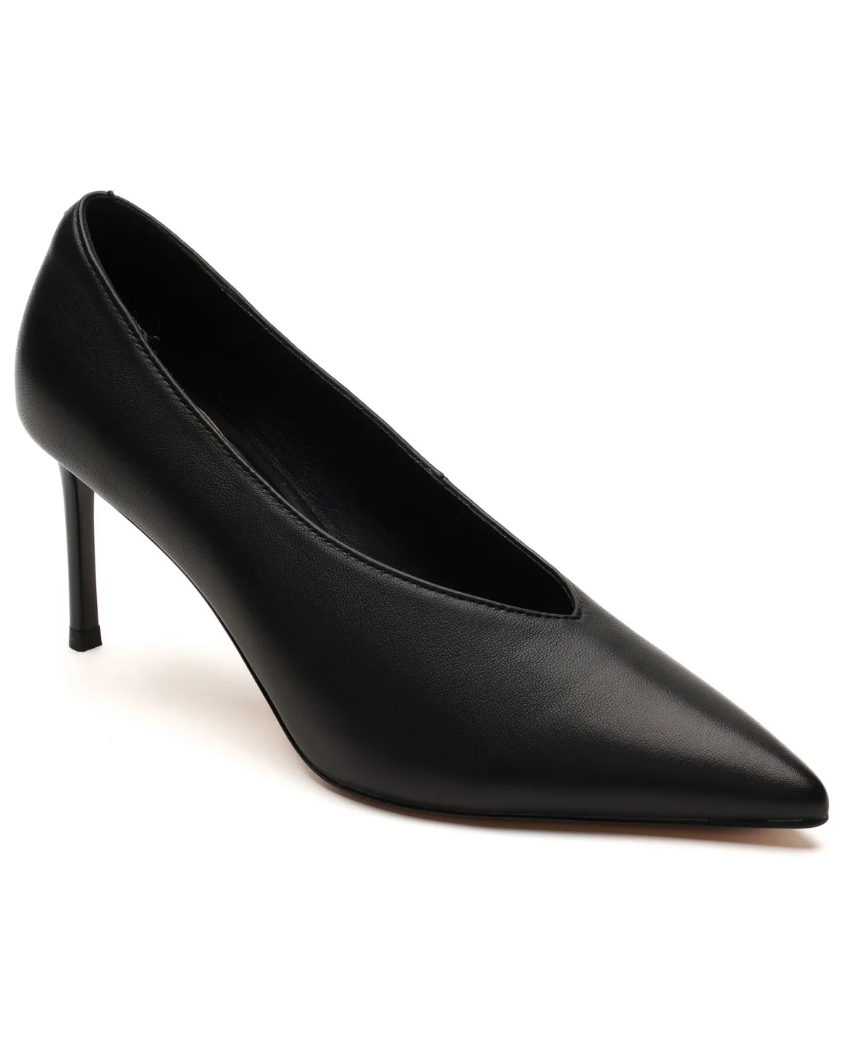 Perfecto Pointed Toe Stiletto Pumps - Black Leather by Kenneth Cole