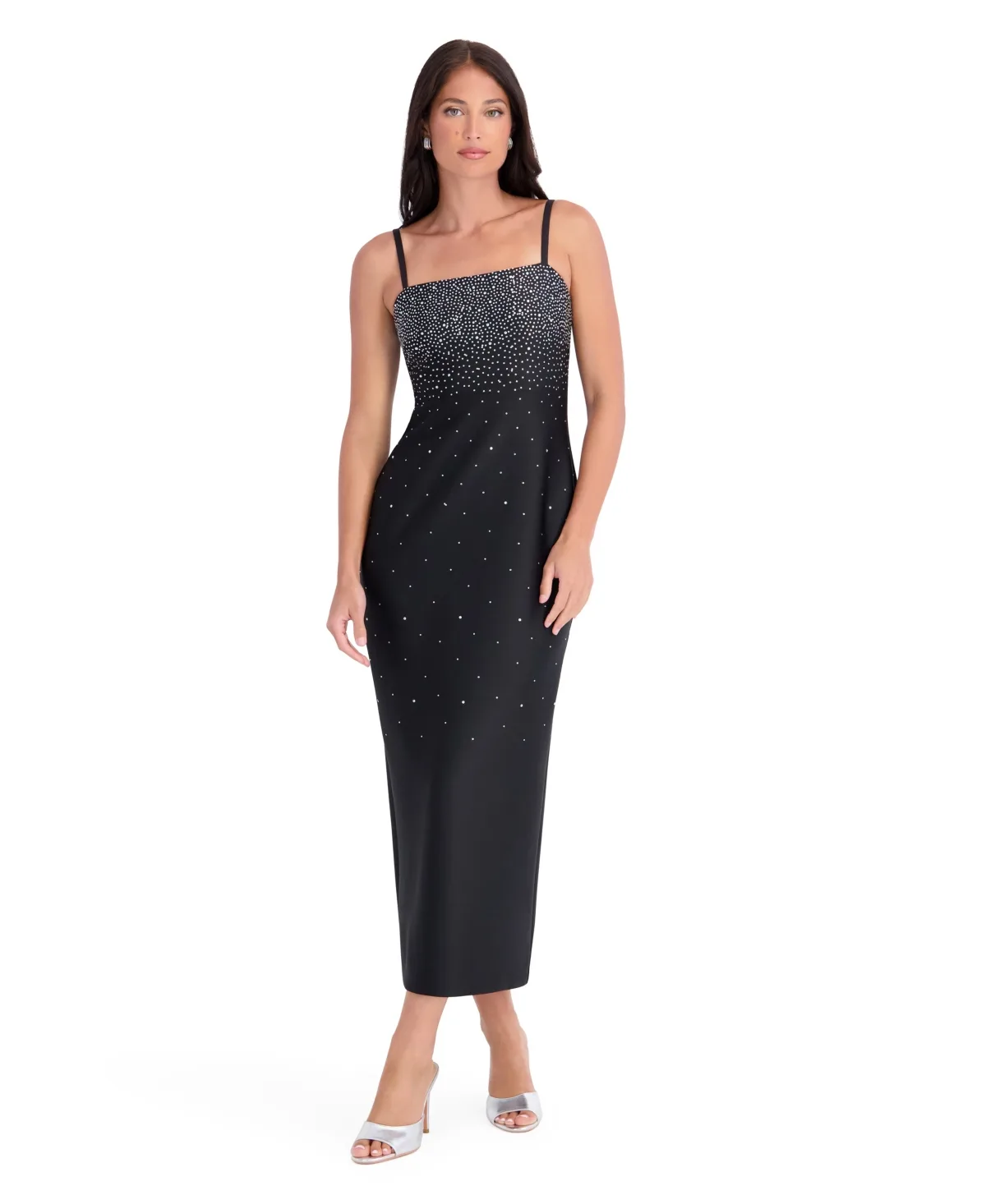 Embellished Knit Square-Neck Sleeveless Dress by Siena