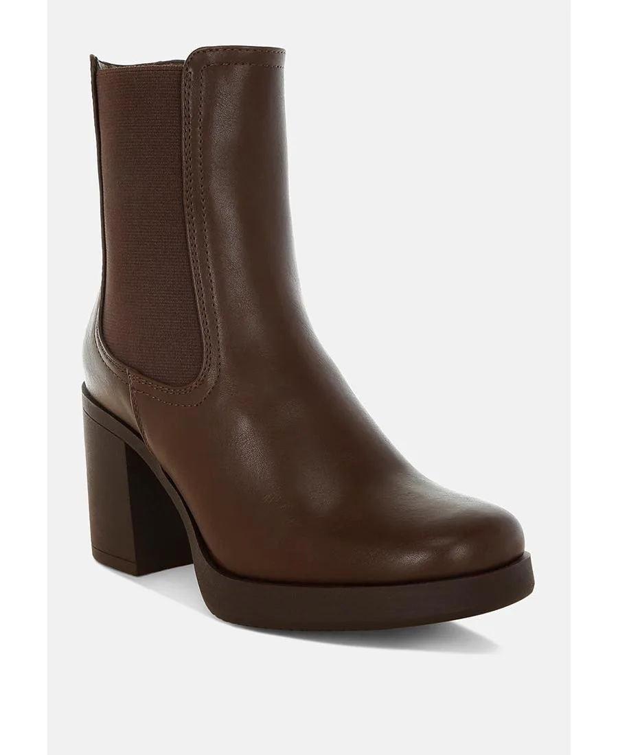 Scuala Faux Leather Chelsea Boots by London Rag