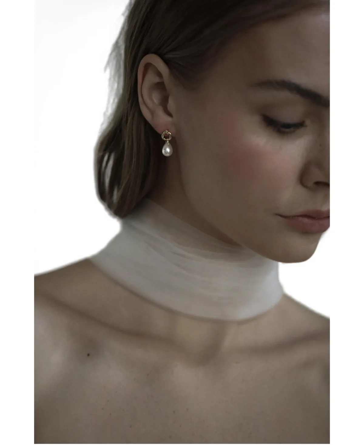Gilded Micro Pearl Drop Earrings by Ab Ellie