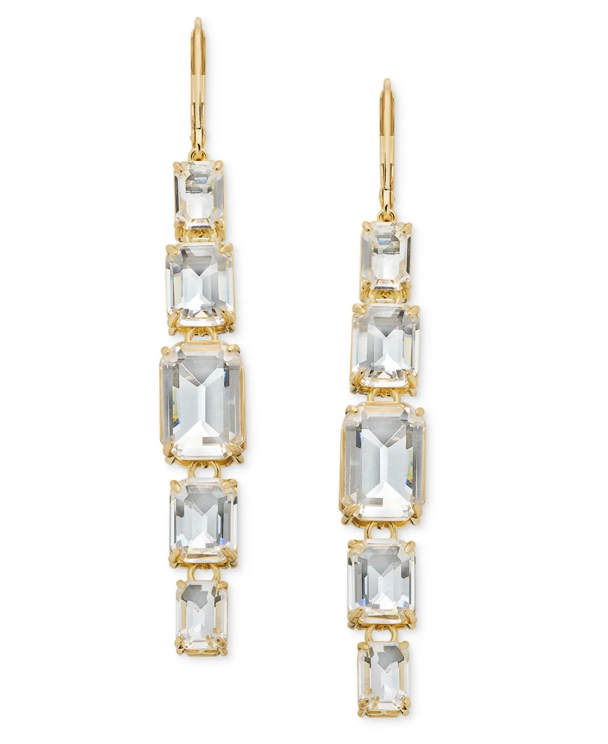 Lauren Ralph Lauren Gold-Tone Crystal Linear Earrings by Ralph Lauren