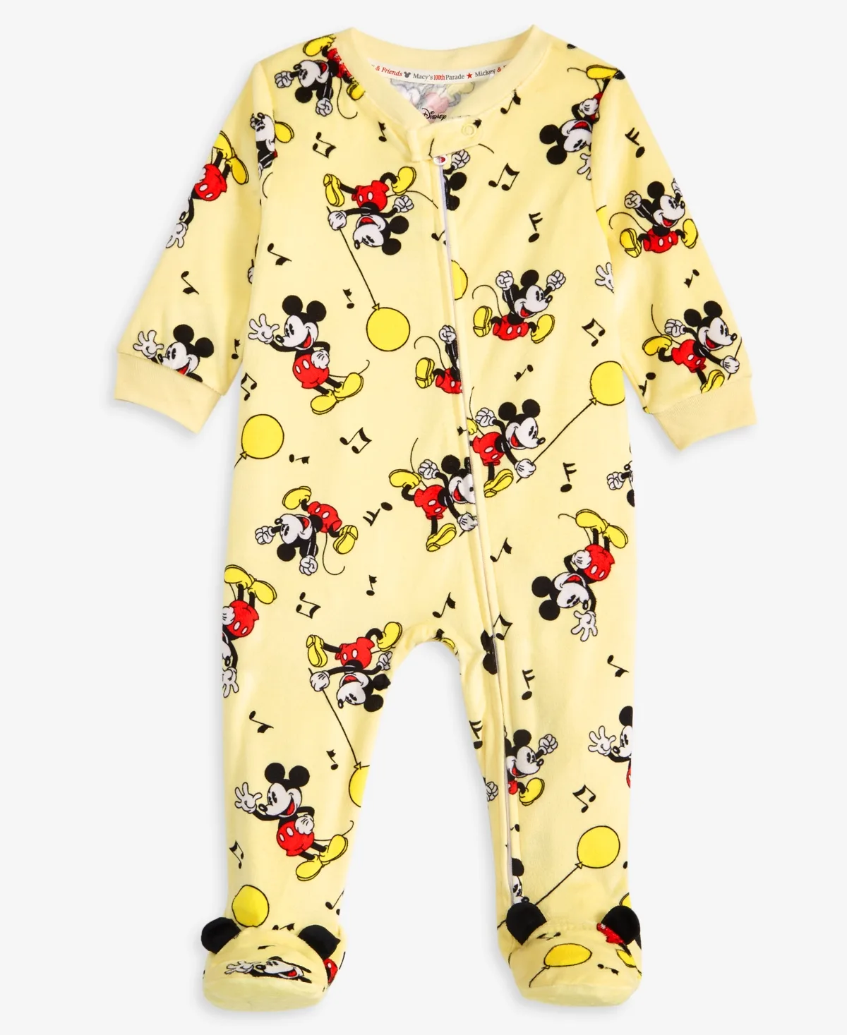 Mickey Mouse Zippered Footed Onesie by Disney