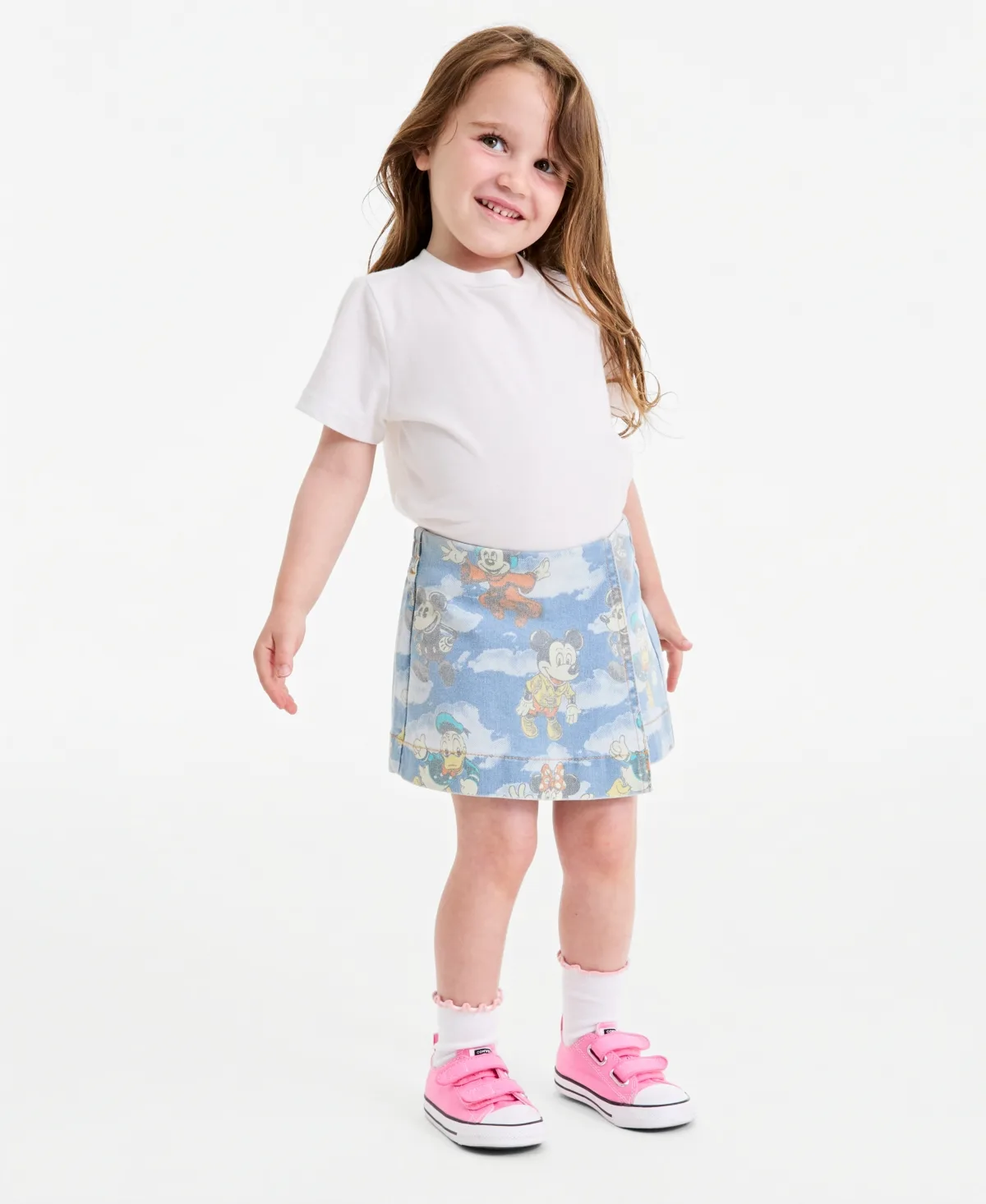 Mickey & Friends Parade Balloon Printed Denim Skort by Disney
