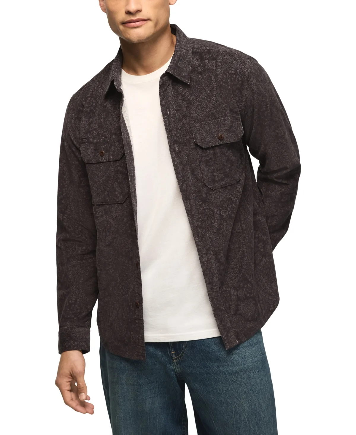 Printed Corduroy Long-Sleeve Workshirt by Lucky Brand