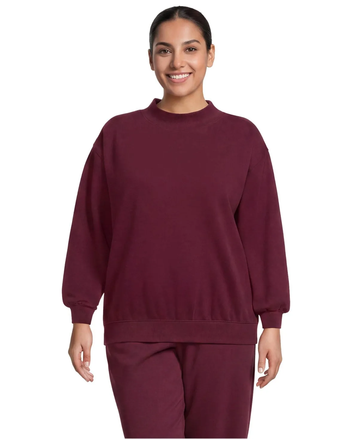 Long Sleeve Serious Sweats Mock Neck Sweatshirt by Lands' End