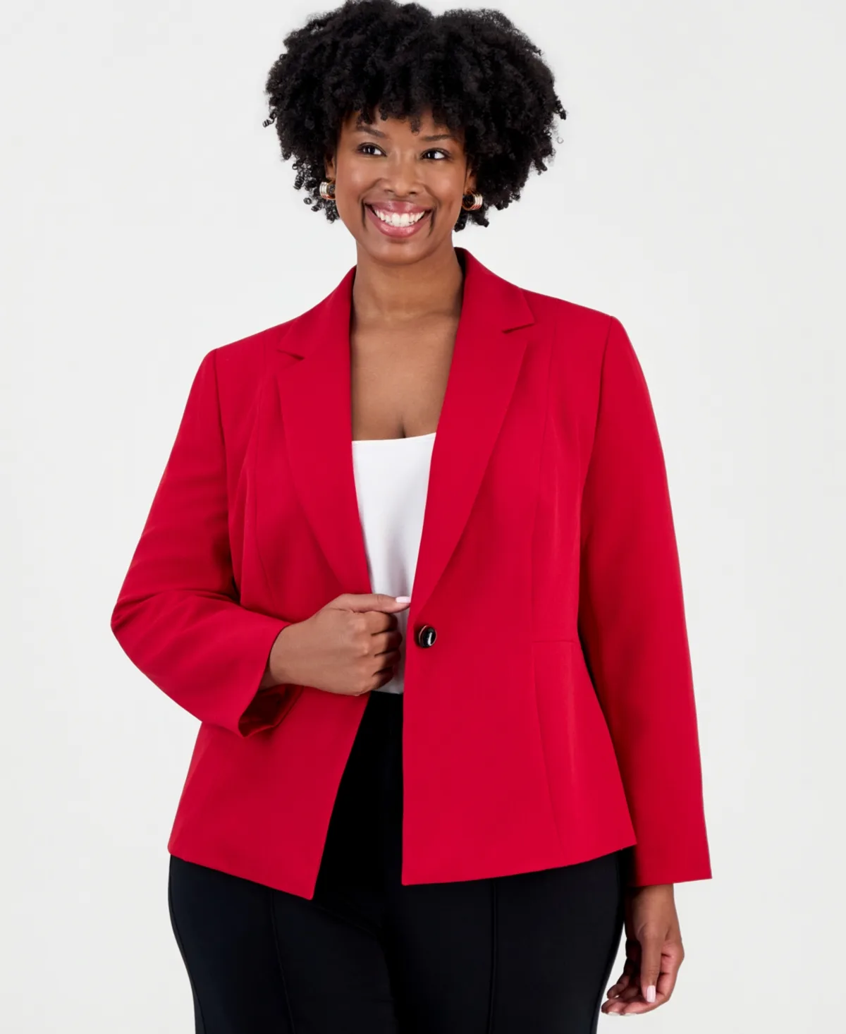Single-Button Princess-Seam Blazer by Kasper