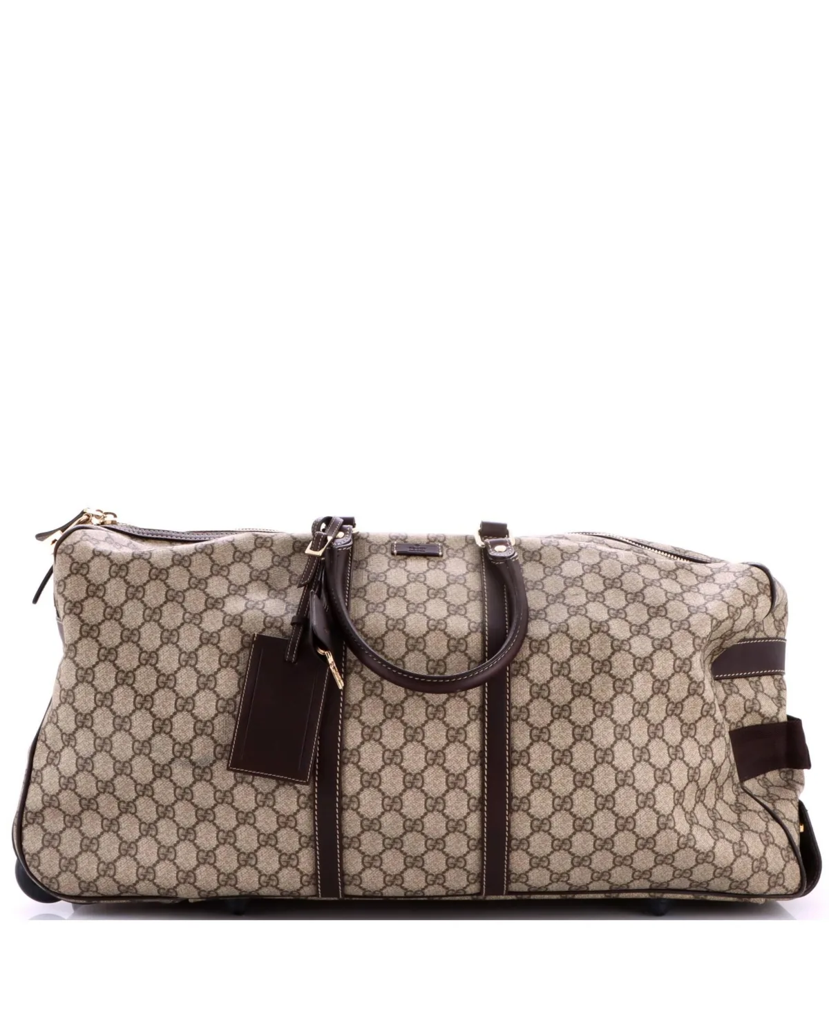 Pre-Owned Gucci Large Rolling Duffle Bag Gg Coated Canvas by Gucci