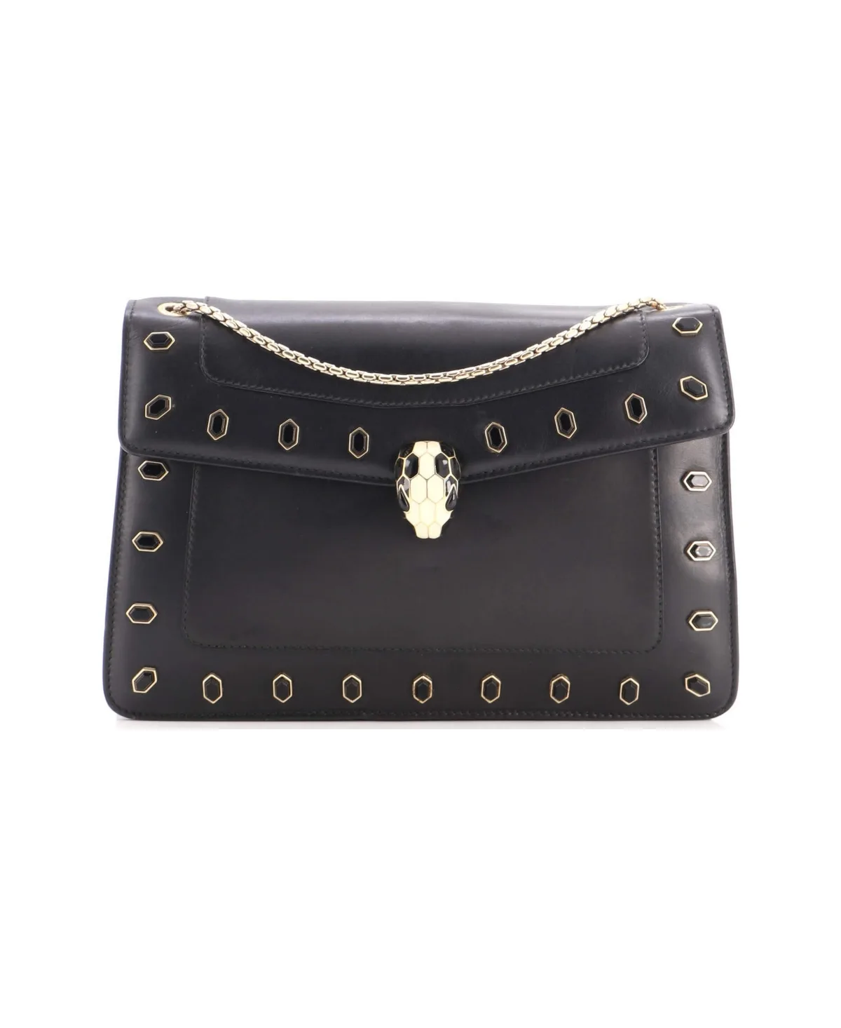 Pre-Owned Bvlgari Medium Serpenti Forever Shoulder Bag Embellished Leather by BVLGARI