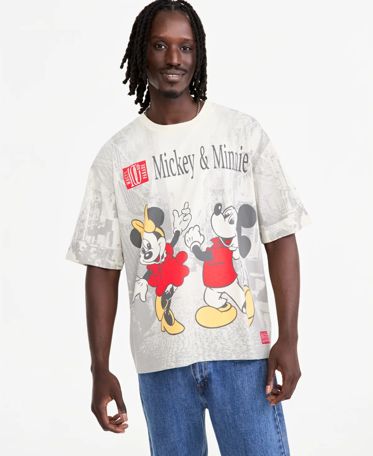 Disney - Macys 100th Thanksgiving Day Parade Oversized Graphic Mickey & Minnie T-Shirt by Disney