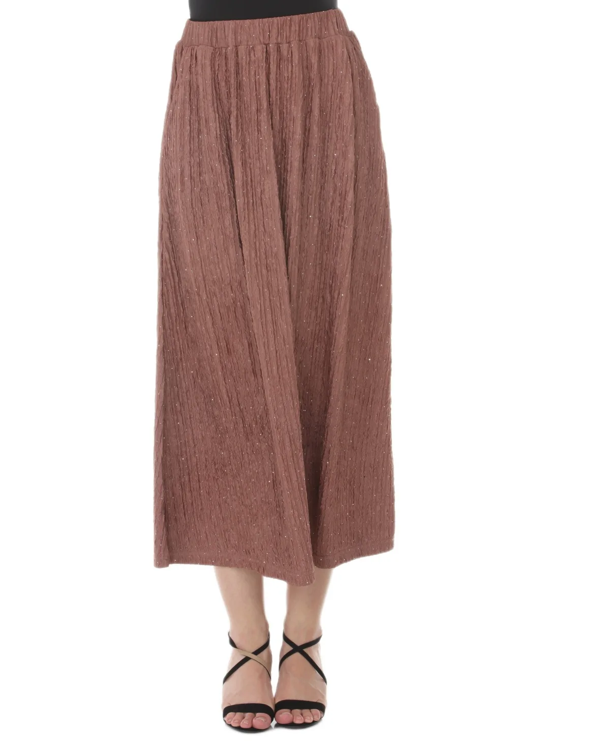 Rhinestone Embellish Midi High-Waisted Skirt
