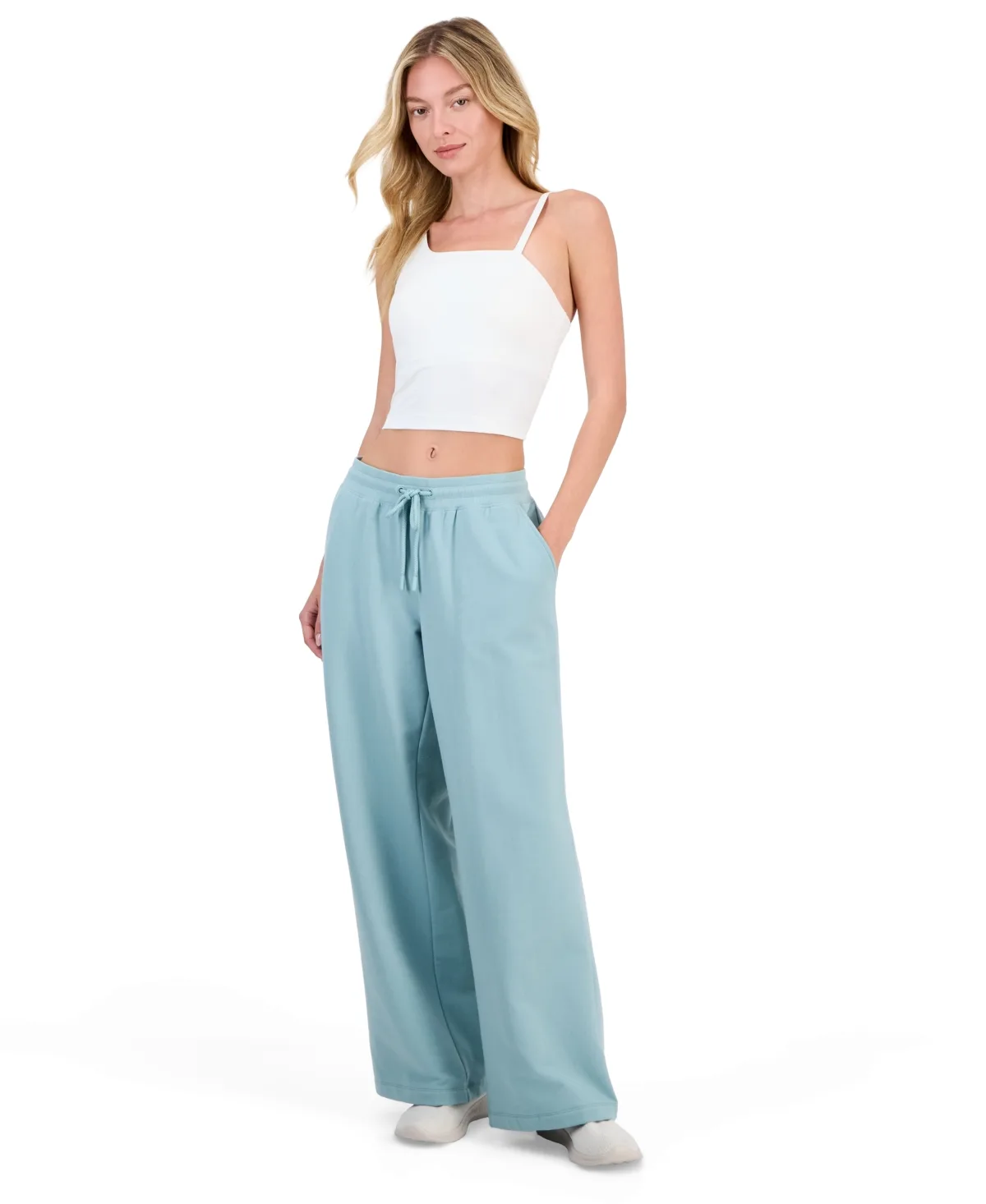 Fleece Open-Hem Wide-Leg Pants