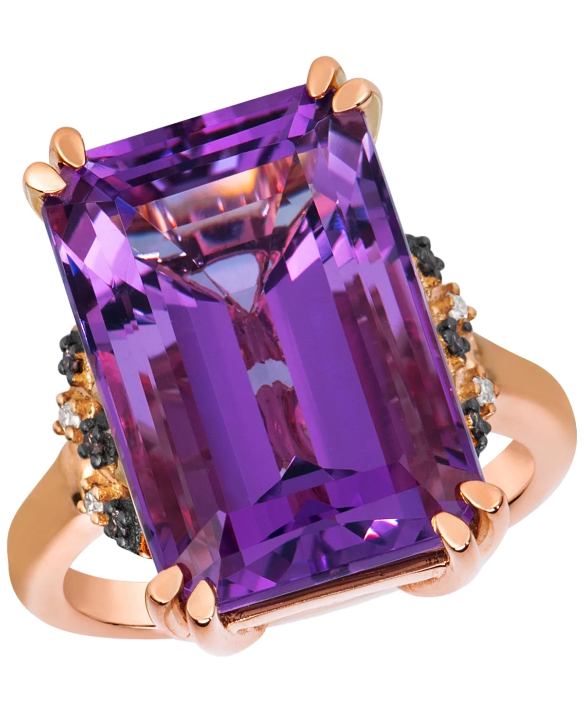 Amethyst (14.60 ct. t.w.) & Diamond (0.08 ct. t.w.) Ring in 14k Strawberry Gold by Le Vian