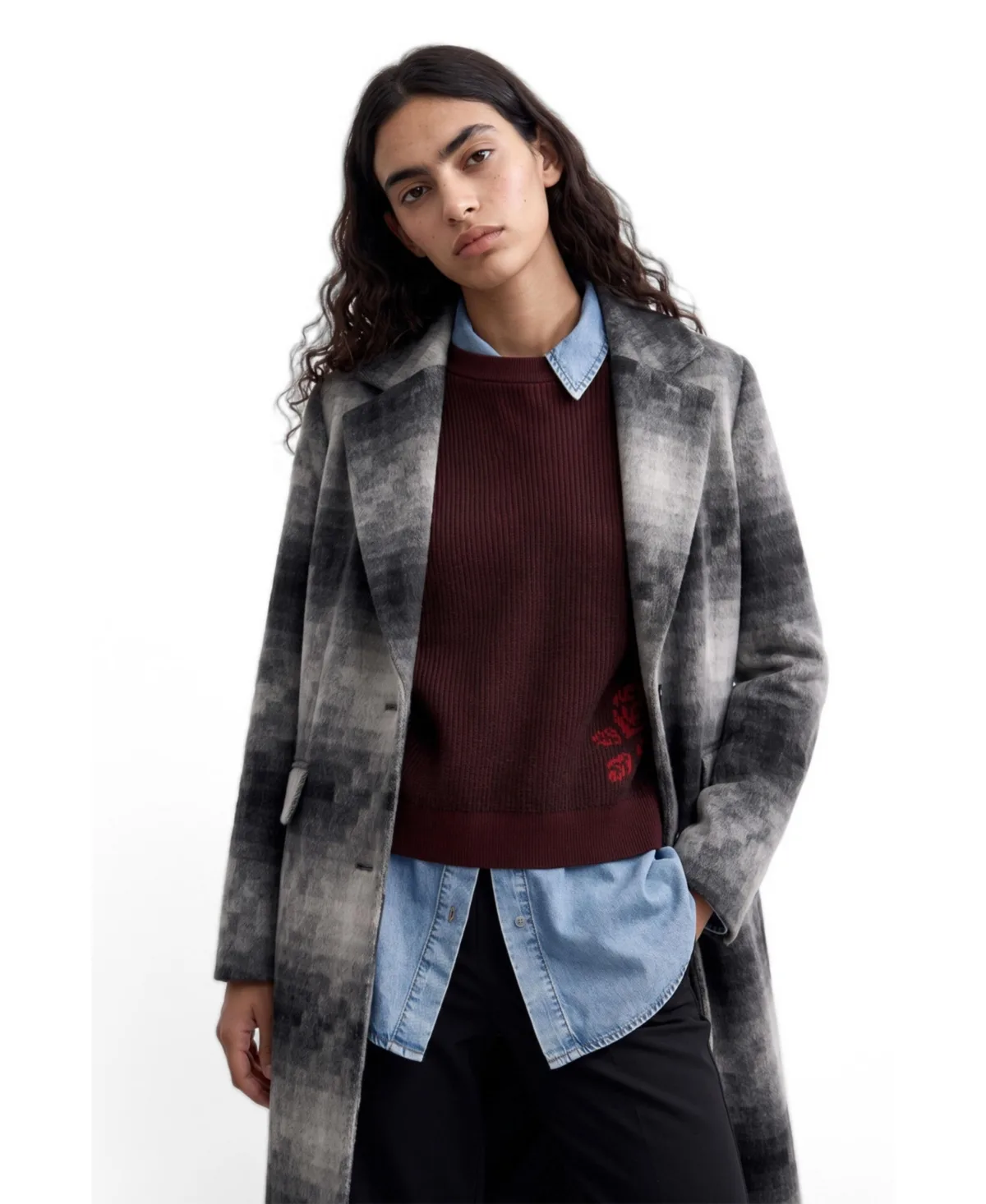 Long Coat with Wool by Desigual