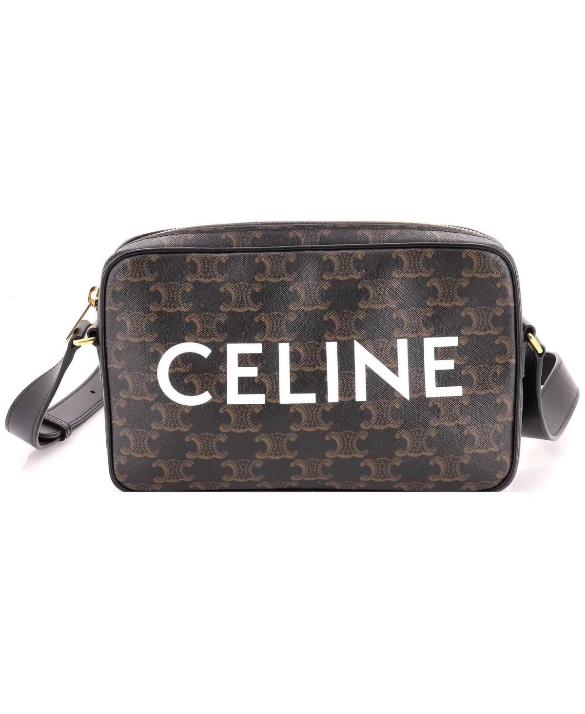 Pre-Owned Celine Medium Logo Messenger Bag Triomphe Coated Canvas by Celine