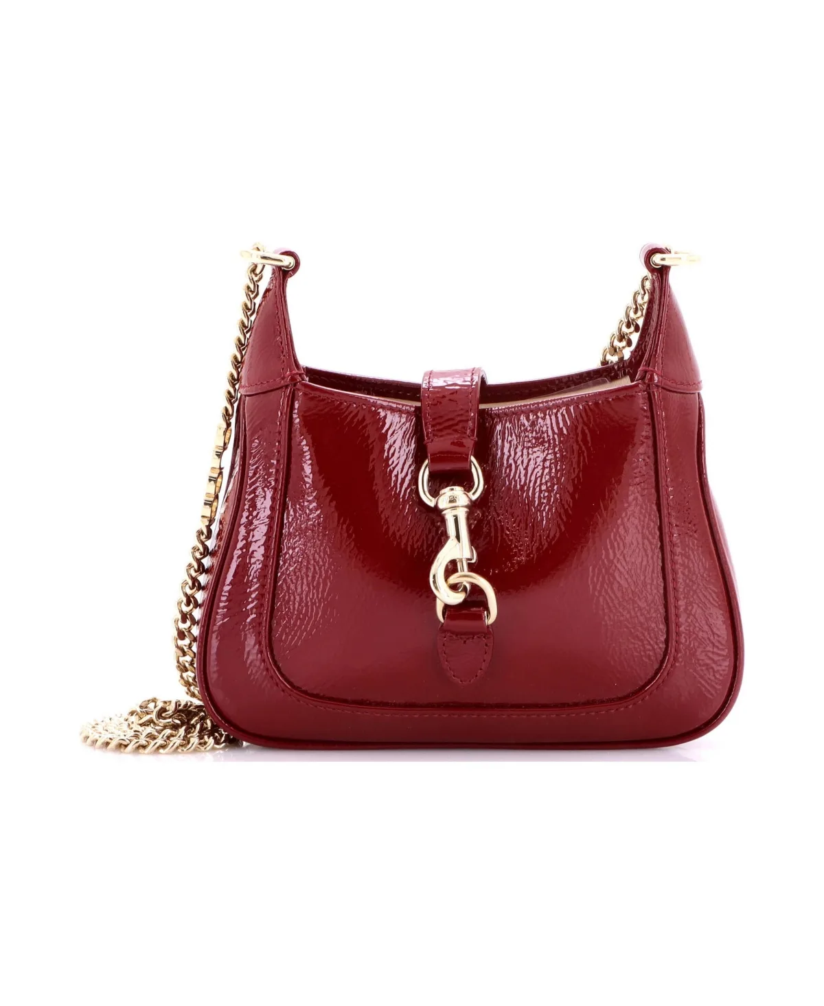 Pre-Owned Gucci Mini Jackie Notte Chain Hobo Patent by Gucci