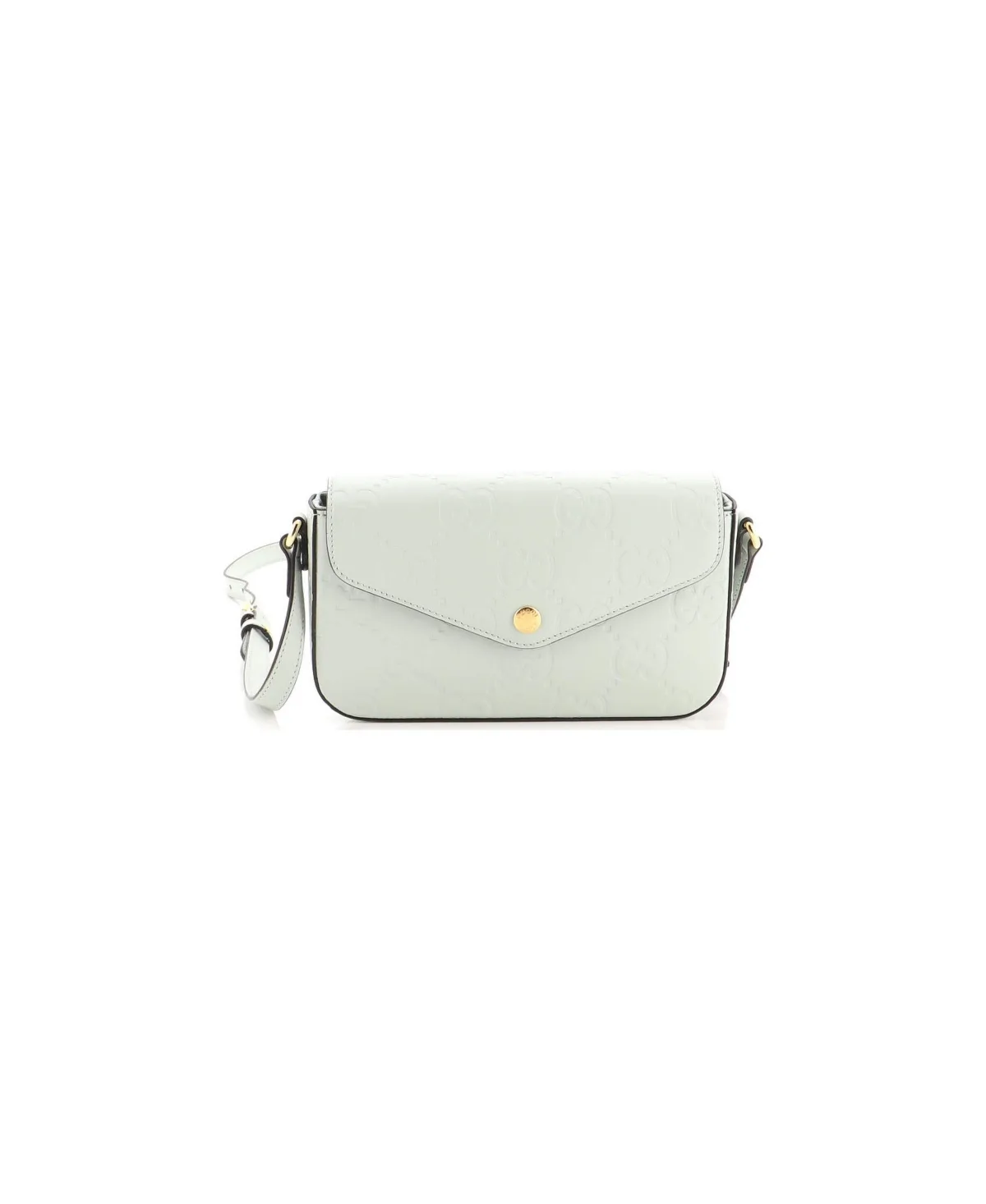 Pre-Owned Gucci Super Mini Envelope Flap Crossbody Bag Jumbo Gg Embossed Leather by Gucci