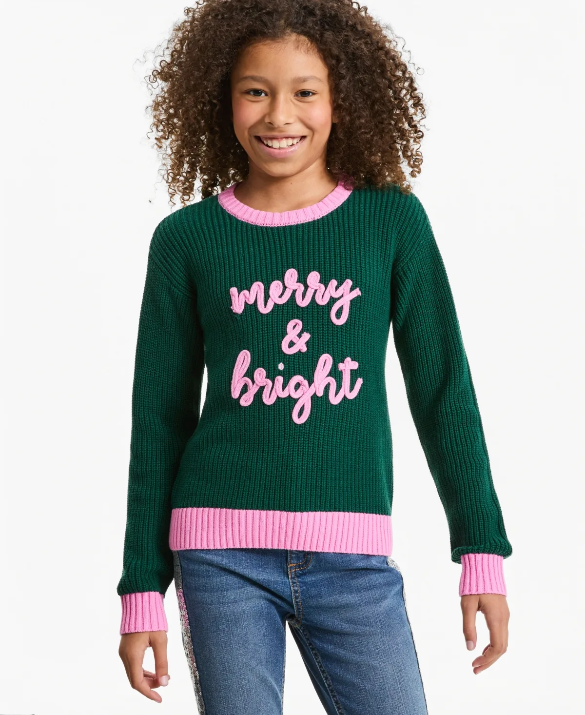 Merry & Bright Crewneck Long-Sleeve Sweater by Epic Threads