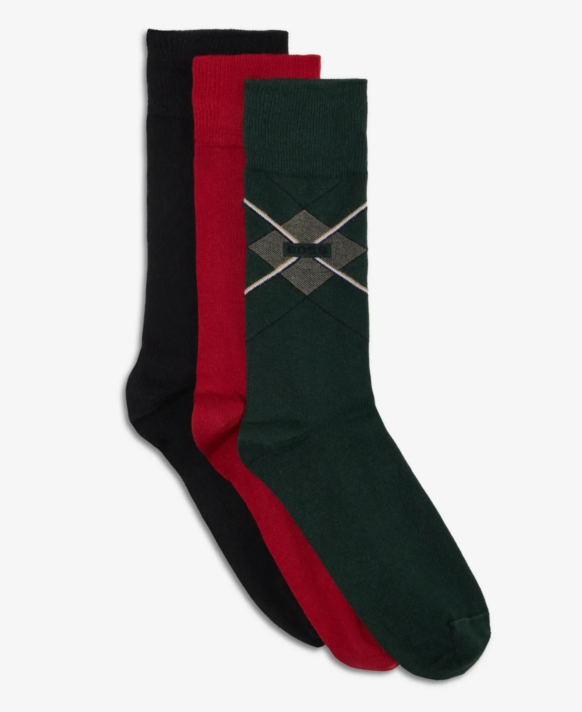 Argyle Crew Socks, 3-Pack by Hugo Boss
