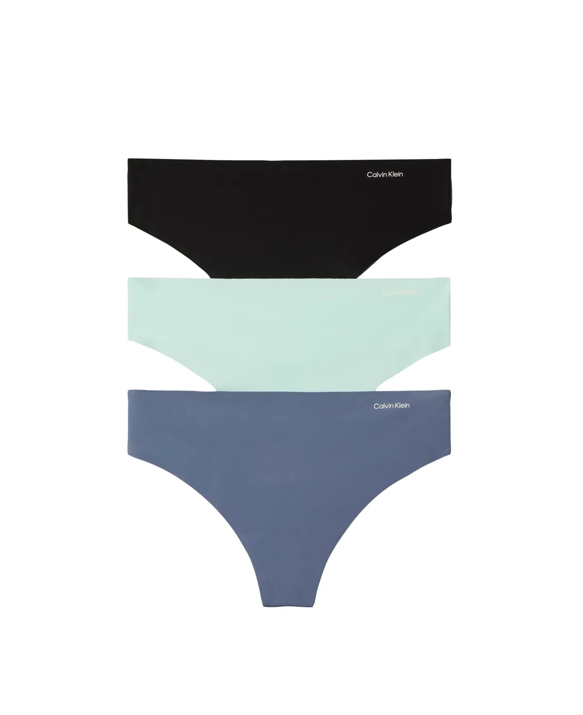 Invisibles Seamless Microfiber Tag-Free Thong, 3-Pack by Calvin Klein