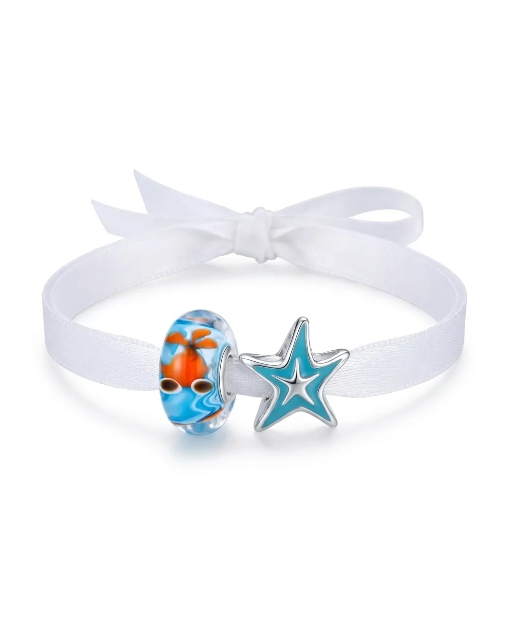 Murano Glass Starfish and Goldfish Charm, 2-Piece Set by Bling Jewelry