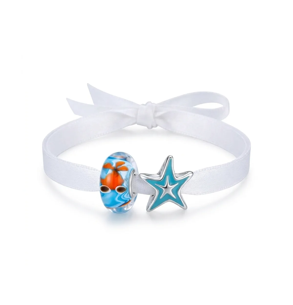 Murano Glass Starfish and Goldfish Charm, 2-Piece Set by Bling Jewelry