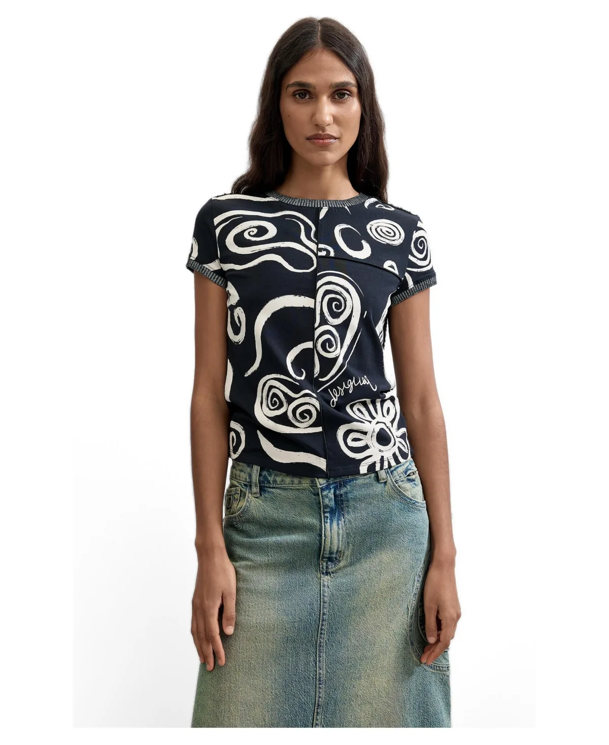 Printed T-Shirt 100% Cotton by Desigual