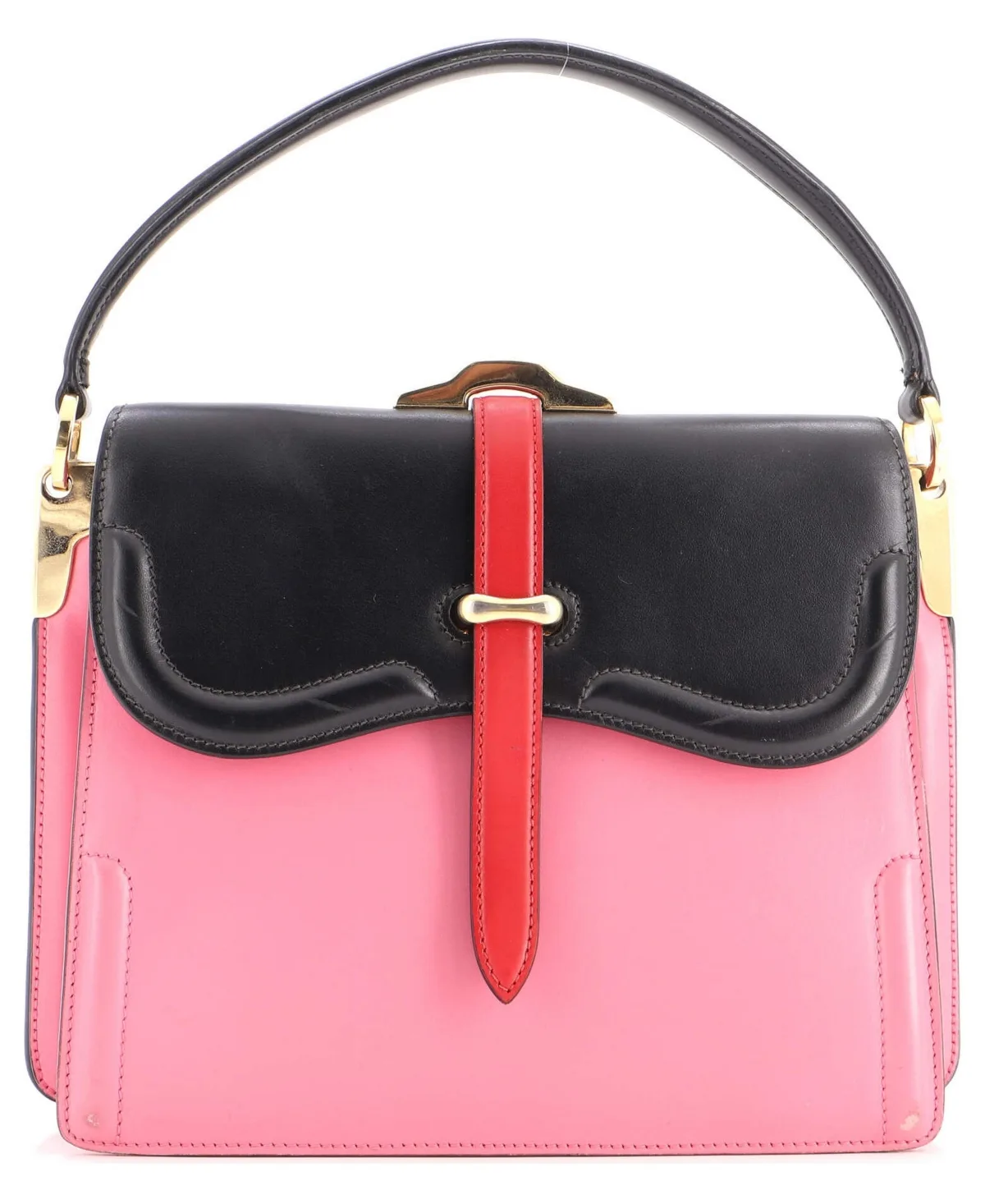 Pre-Owned Prada Medium Belle Top Handle Bag City Calf by Prada