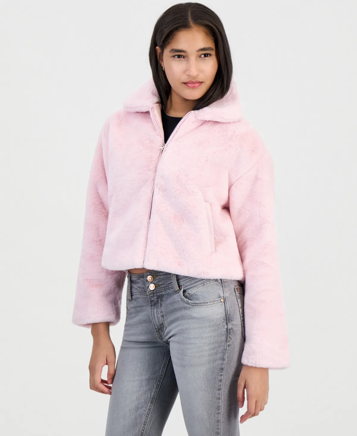 Faux Fur Full-Zip Jacket by Madden Girl