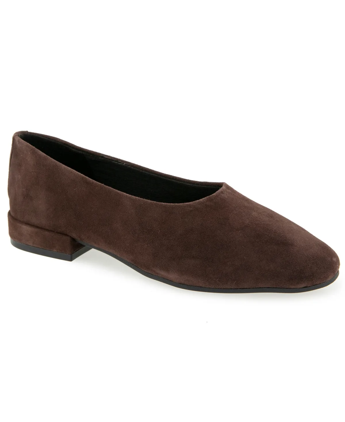 Garland Round Toe Low Heel Flats - Chocolate Suede by Kenneth Cole