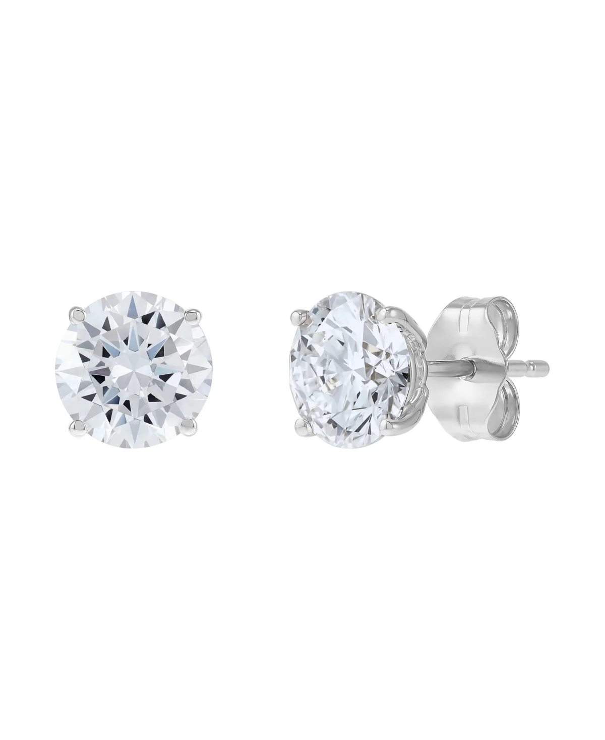 Lab-Grown Diamond Round Stud Earrings (2 ct. t.w.) in 14k Yellow Gold by Macy's