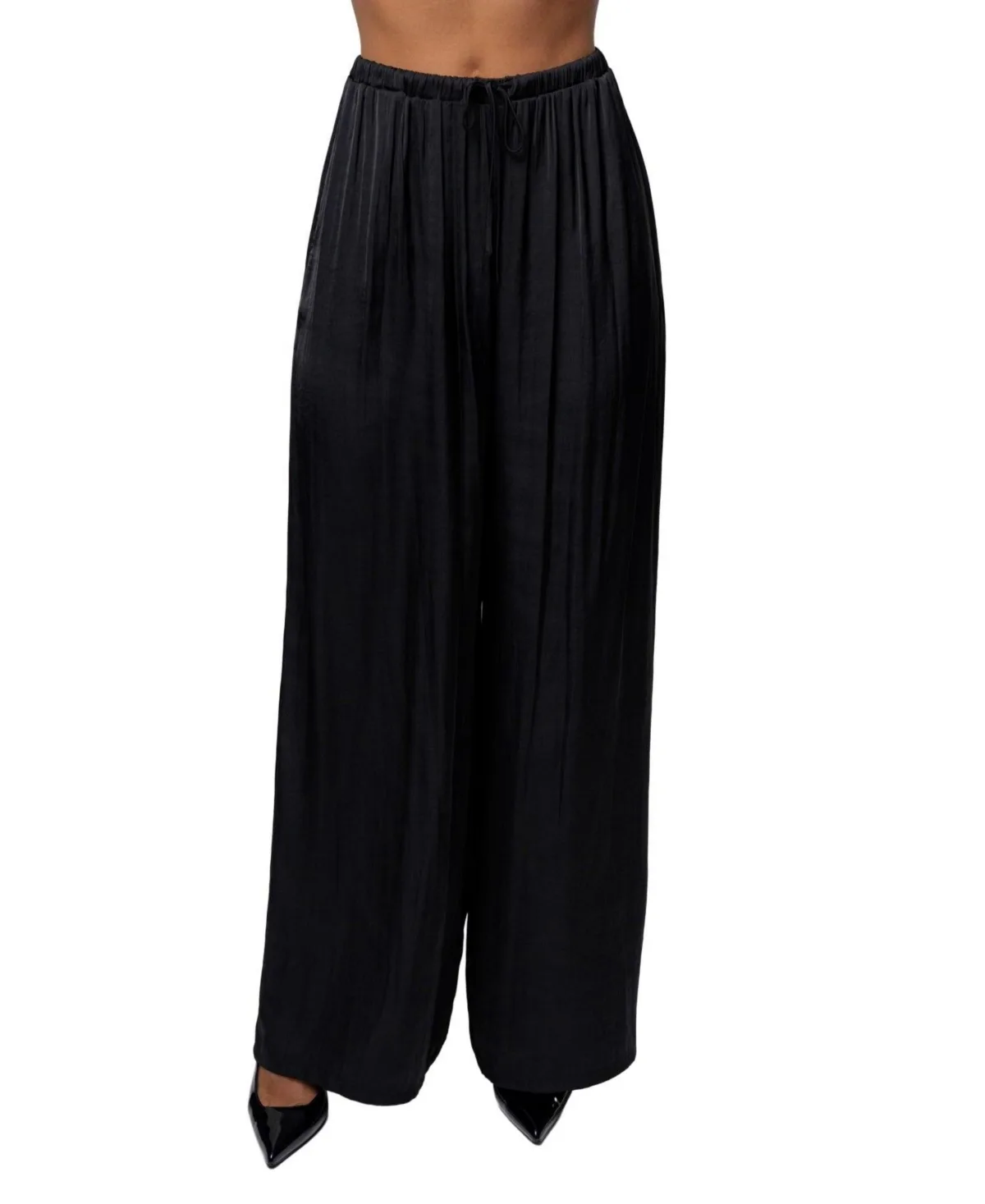 Open Coast Crinkle Wide-Leg Pants by Jluxlabel