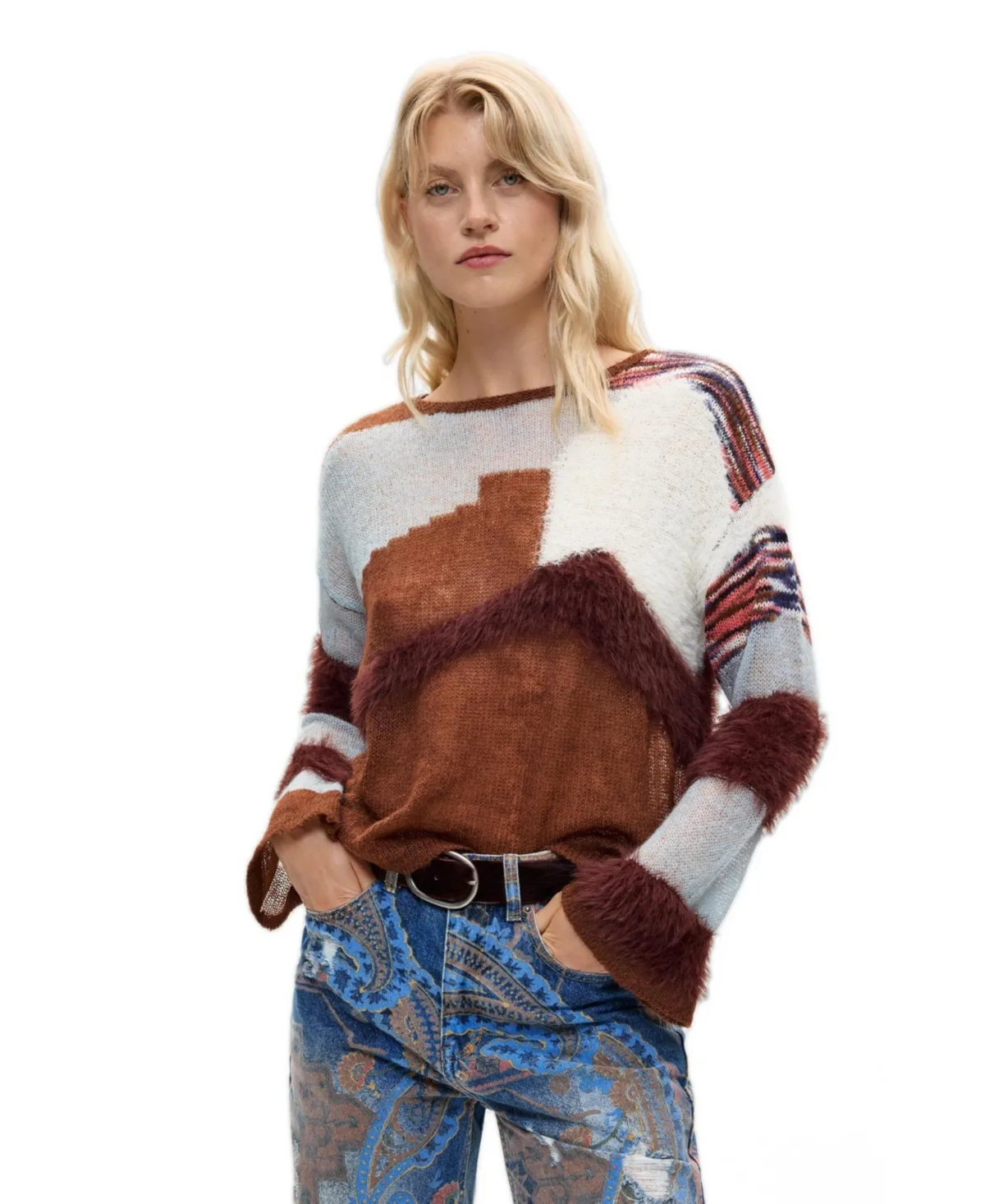 Oversized Colorblock Sweater by Desigual